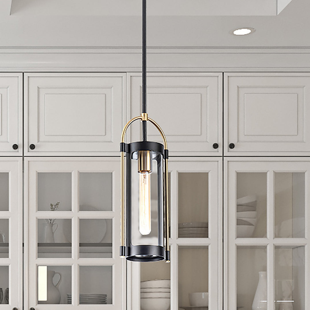 Artcraft Canada - AC11511BB - One Light Pendant - Bonita - Black and Brushed Brass