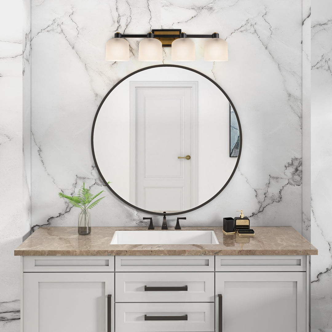Artcraft Canada - AC11694BB - Four Light Bathroom Vanity - Lyndon - Black and Brushed Brass
