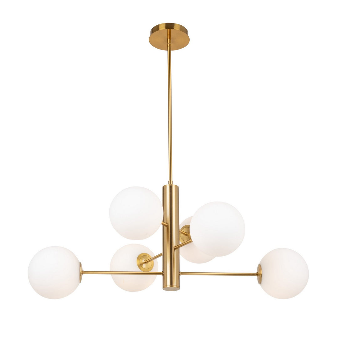 Aurelia Six Light Chandelier in Brass - available from The Lighting Shoppe, trusted by Canadian homeowners