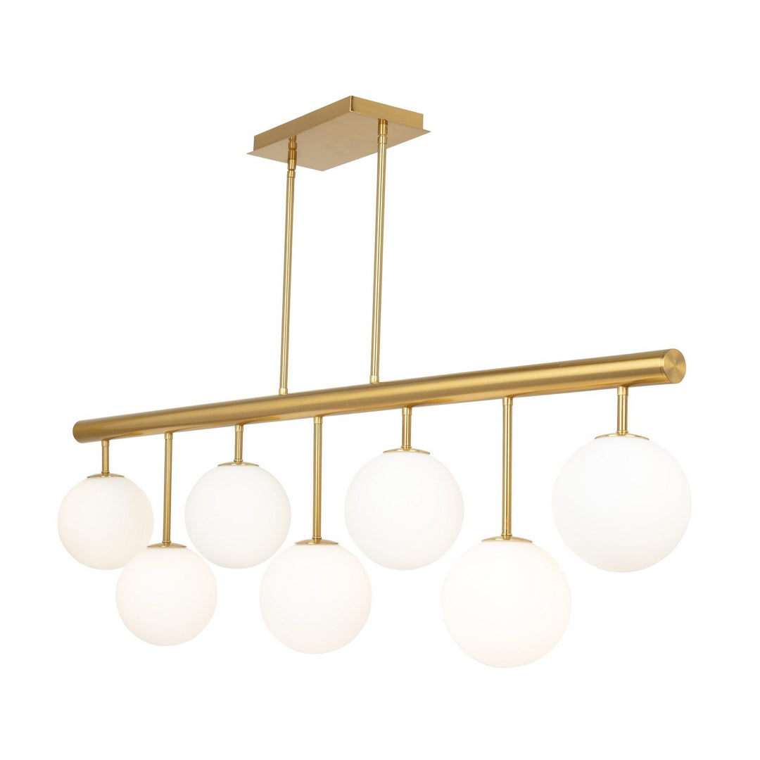 Aurelia Seven Light Island/Pool Table in Brass - available from The Lighting Shoppe, trusted by Canadian homeowners