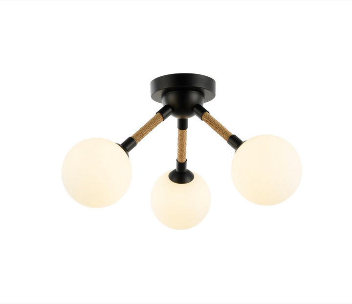 Artcraft Canada - AC11843BK - Three Light Semi-Flush Mount - Capilano - Black