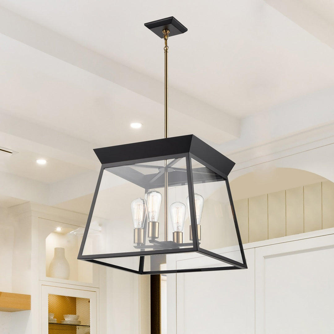 Artcraft Canada - AC11852BK - Four Light Chandelier - Lucian - Black and Brushed Brass