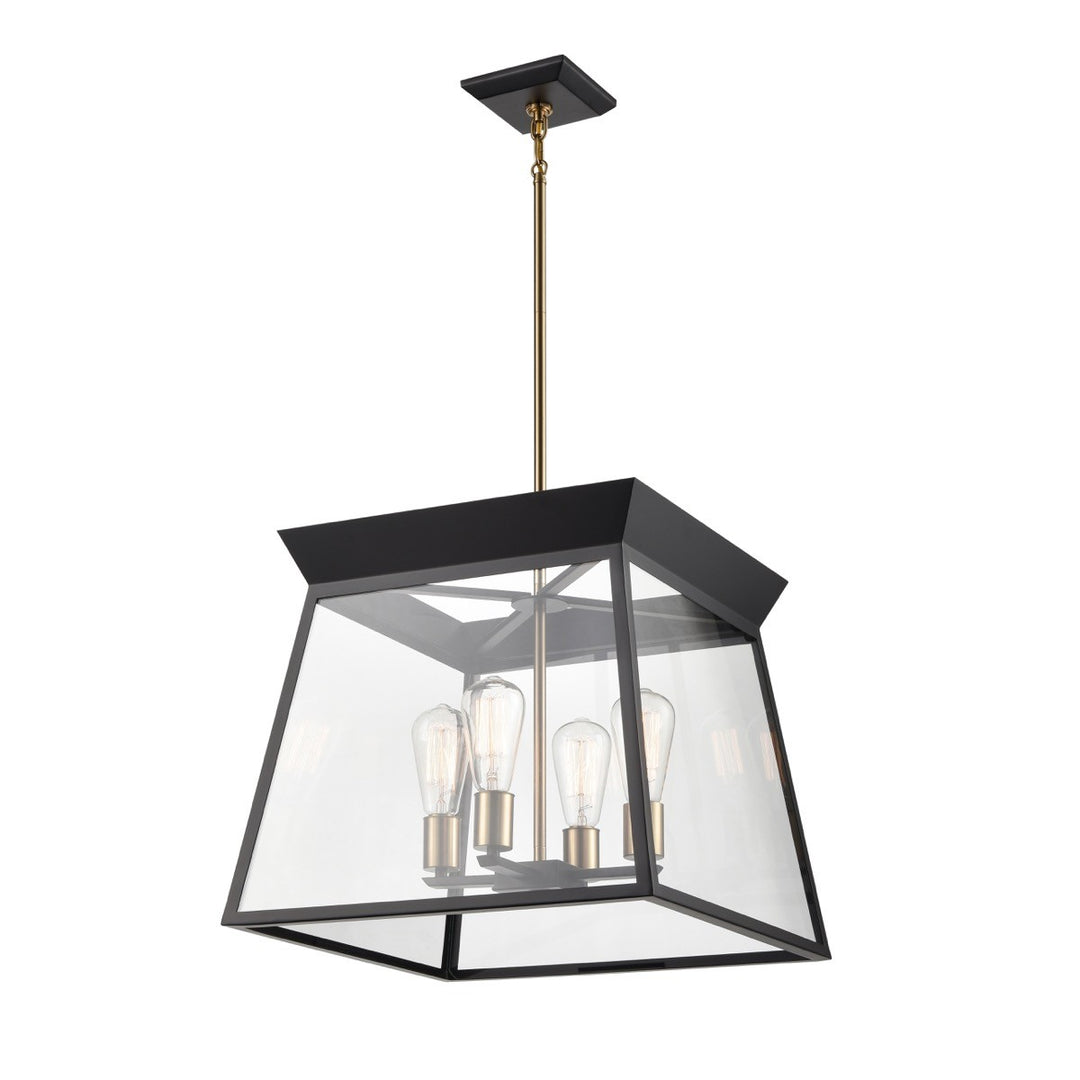 Artcraft Canada - AC11852BK - Four Light Chandelier - Lucian - Black and Brushed Brass