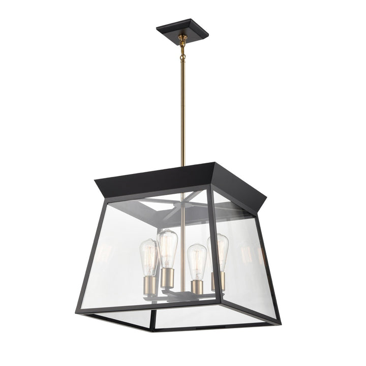 Artcraft Canada - AC11852BK - Four Light Chandelier - Lucian - Black and Brushed Brass