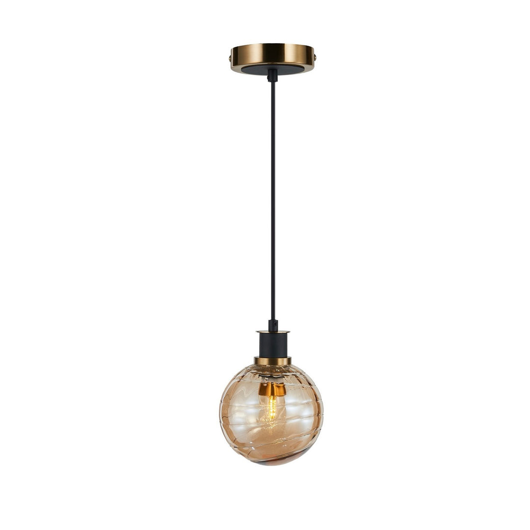Gem One Light Pendant in Black and Brushed Brass - available from The Lighting Shoppe, trusted by Canadian homeowners