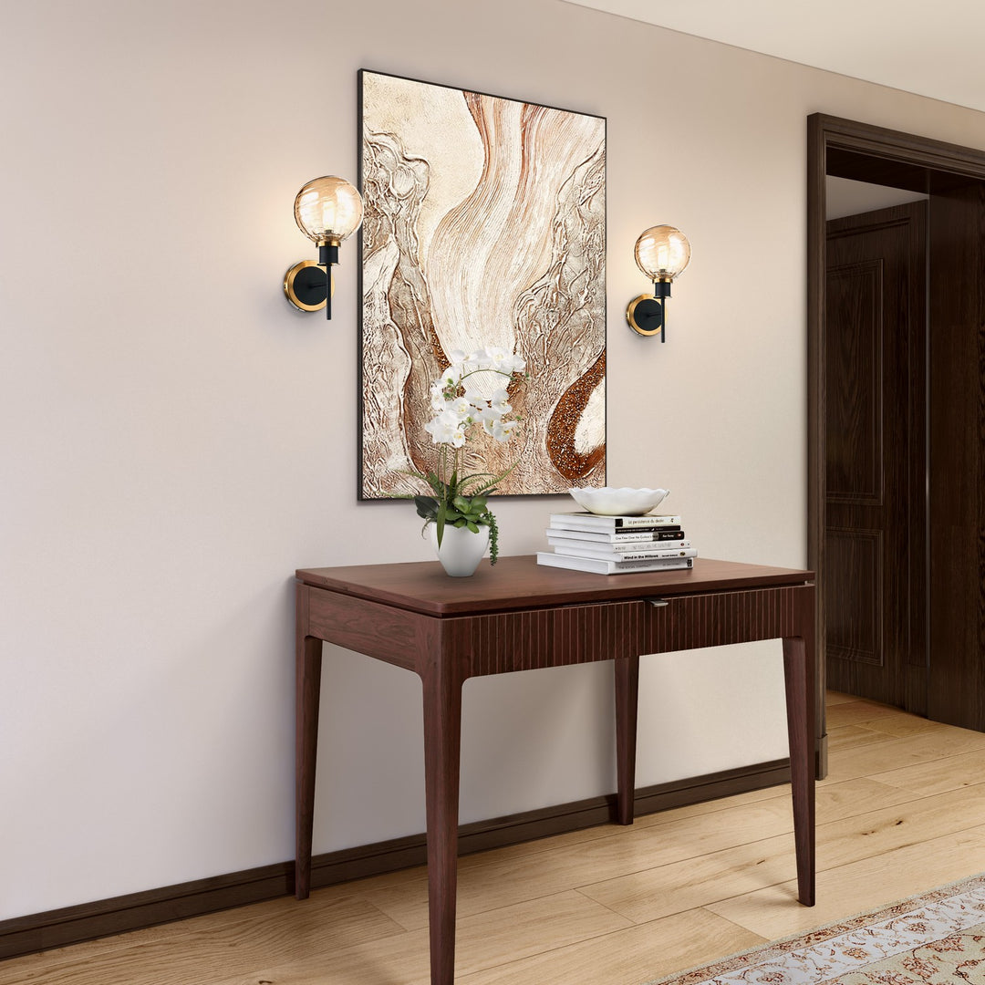 Artcraft Canada - AC11871AM - One Light Wall Sconce - Gem - Black and Brushed Brass