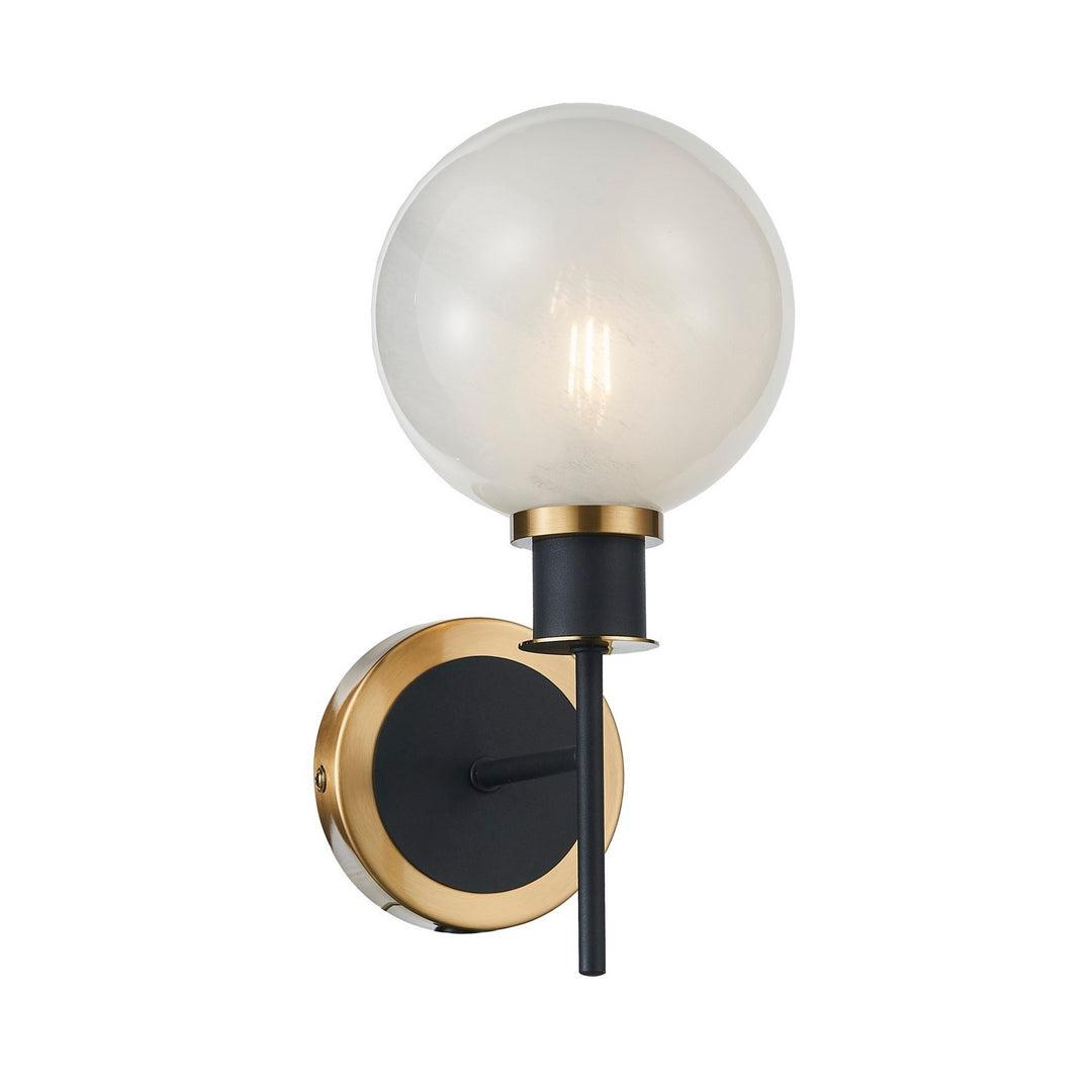 Gem One Light Wall Sconce in Black and Brushed Brass - available from The Lighting Shoppe, trusted by Canadian homeowners