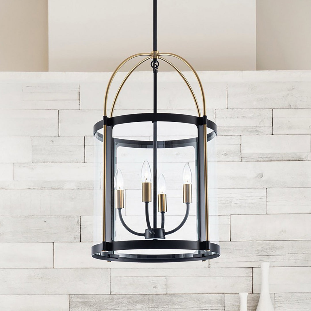 Artcraft Canada - AC11515BB - Four Light Pendant - Verre incolore - Black and Brushed Brass