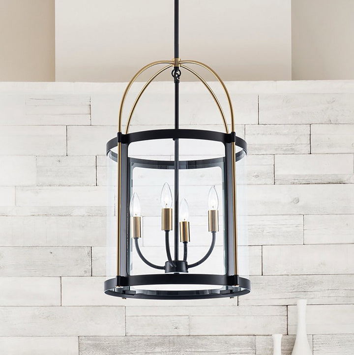 Artcraft Canada - AC11515BB - Four Light Pendant - Verre incolore - Black and Brushed Brass