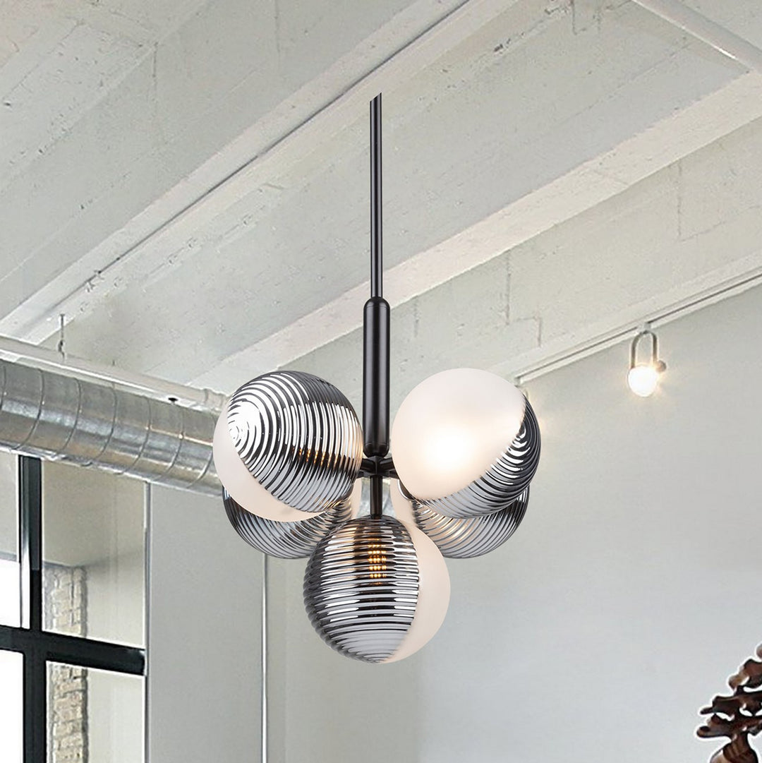 Artcraft Canada - AC11885BK - Five Light Pendant - Bolla - Black
