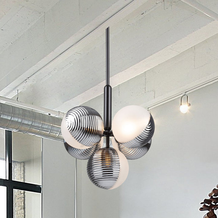 Artcraft Canada - AC11885BK - Five Light Pendant - Bolla - Black