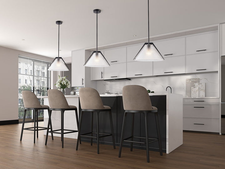 Artcraft Canada - AC11911BK - One Light Pendant - Baltic - Black and Brushed Brass