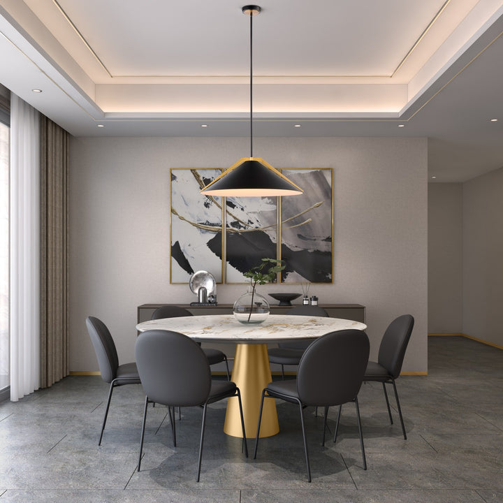 Artcraft Canada - AC11914BK - Three Light Pendant - Baltic - Black and Brushed Brass