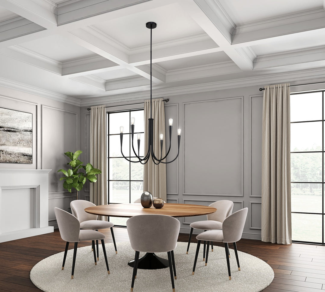 Artcraft Canada - AC11926BK - Six Light Chandelier - Bronte - Black