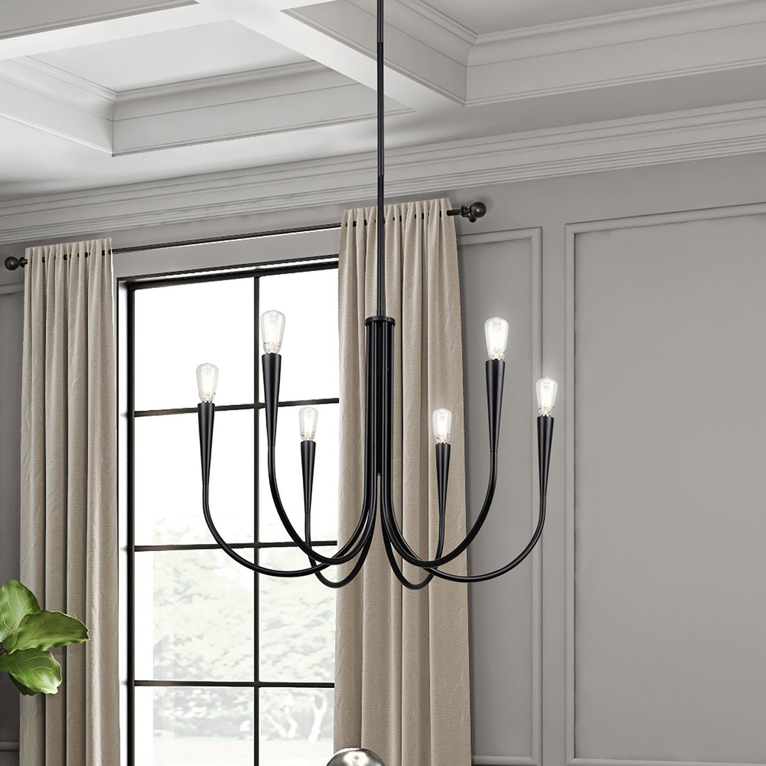 Artcraft Canada - AC11926BK - Six Light Chandelier - Bronte - Black