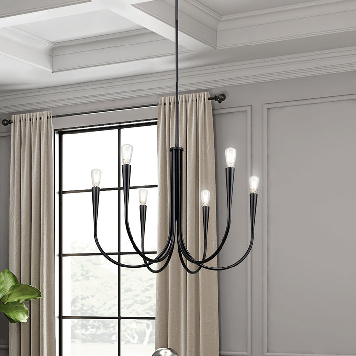 Artcraft Canada - AC11926BK - Six Light Chandelier - Bronte - Black