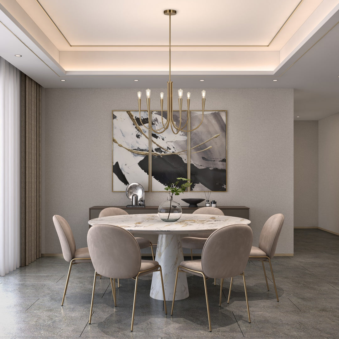 Artcraft Canada - AC11926BR - Six Light Chandelier - Bronte - Brass