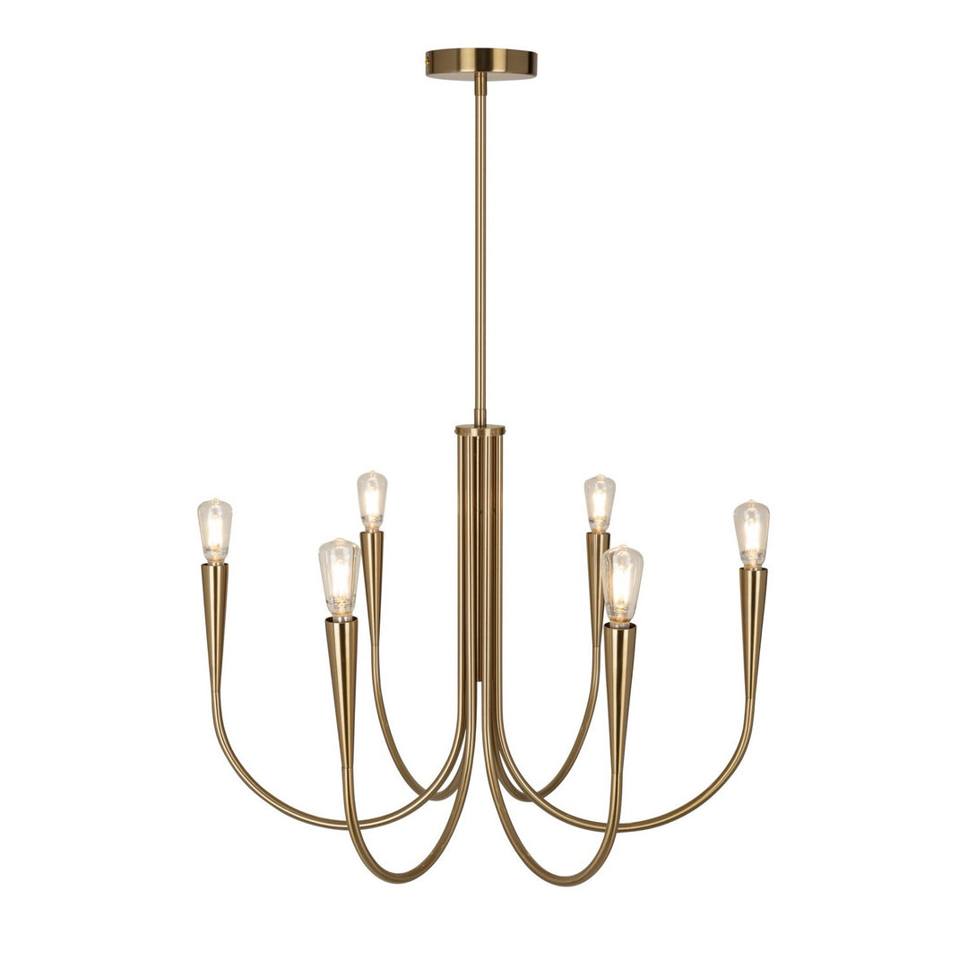 Bronte Six Light Chandelier in Brass - available from The Lighting Shoppe, trusted by Canadian homeowners