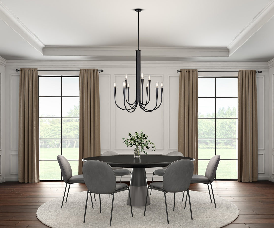 Artcraft Canada - AC11929BK - Nine Light Chandelier - Bronte - Black