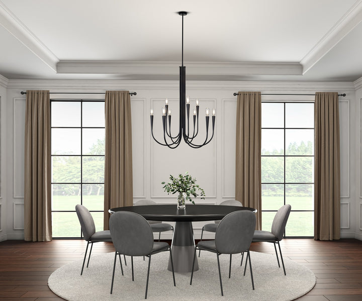 Artcraft Canada - AC11929BK - Nine Light Chandelier - Bronte - Black