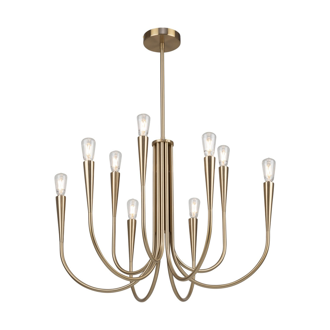 Bronte Nine Light Chandelier in Brass - available from The Lighting Shoppe, trusted by Canadian homeowners
