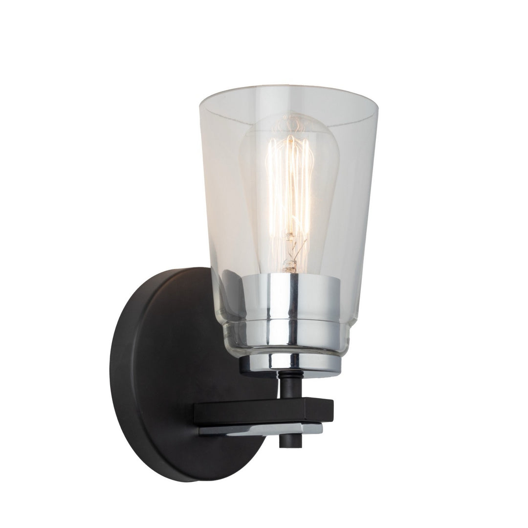 Essex One Light Bathroom in Black and Chrome - available from The Lighting Shoppe, trusted by Canadian homeowners