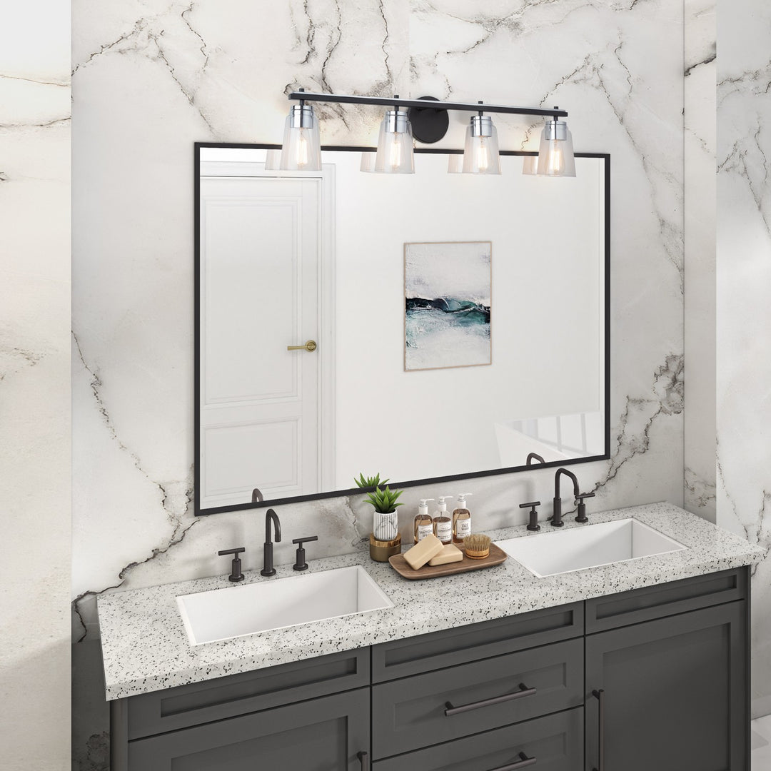 Artcraft Canada - AC11934NB - Four Light Bathroom Vanity - Essex - Black and Chrome