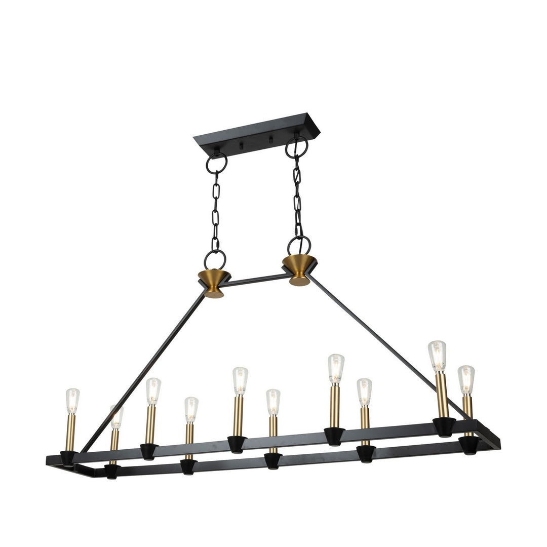 Artcraft Canada - AC11980BB - Ten Light Island/Pool Table - Notting Hill - Black and Brushed Brass