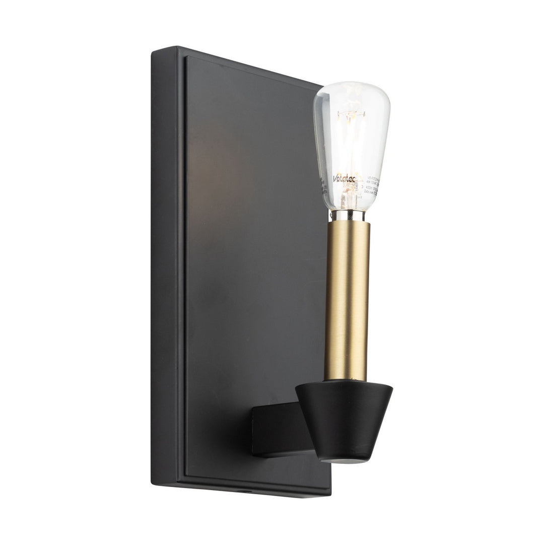 Notting Hill One Light Wall Sconce in Black and Brushed Brass - available from The Lighting Shoppe, trusted by Canadian homeowners