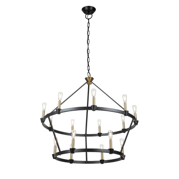 Artcraft Canada - AC11985BB - 15 Light Chandelier - Notting Hill - Black and Brushed Brass