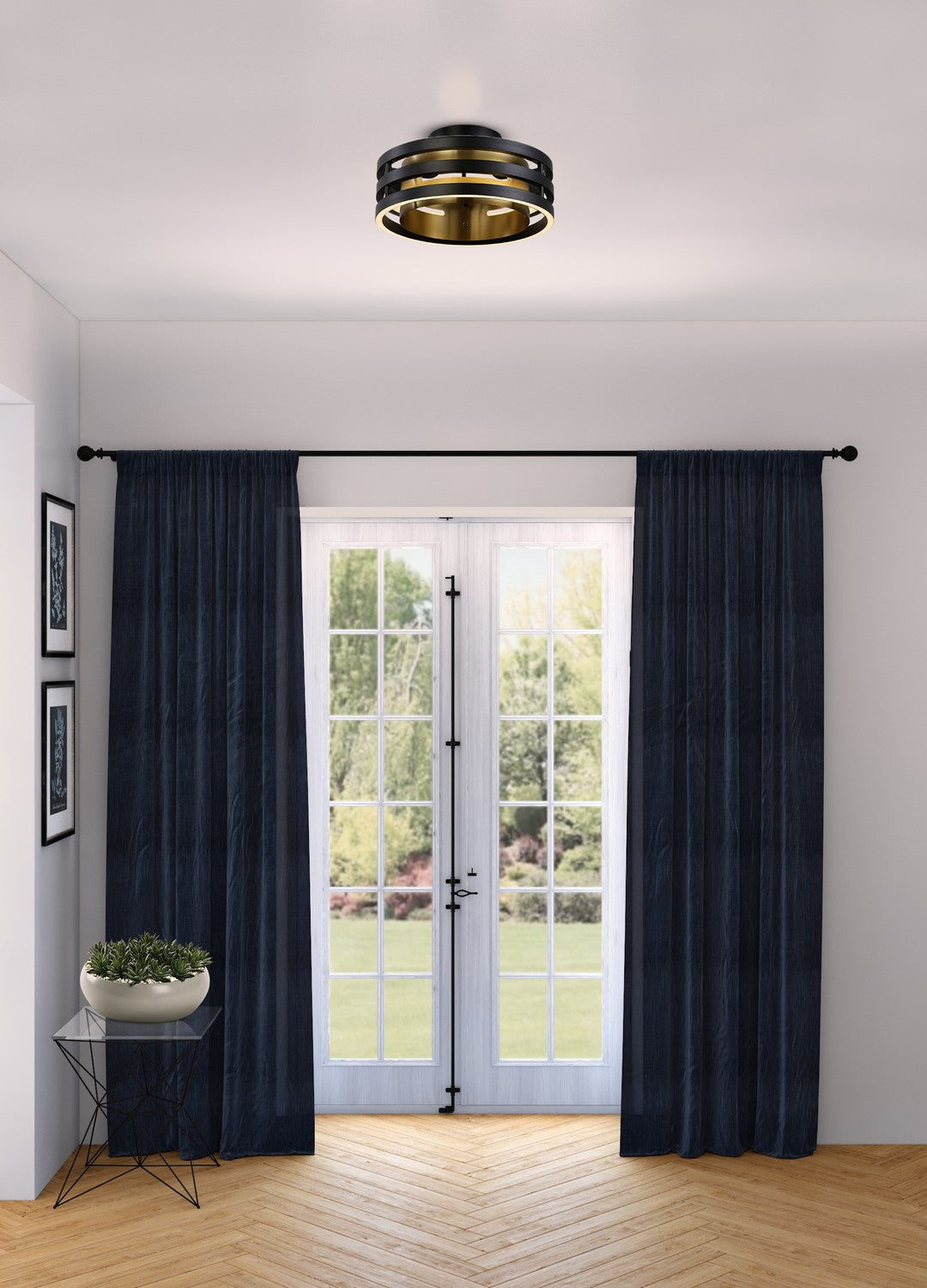 Artcraft Canada - AC6752BB - LED Semi-Flush Mount - Toledo - Black and Brushed Brass