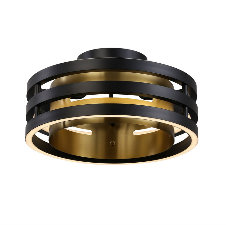 Artcraft Canada - AC6752BB - LED Semi-Flush Mount - Toledo - Black and Brushed Brass