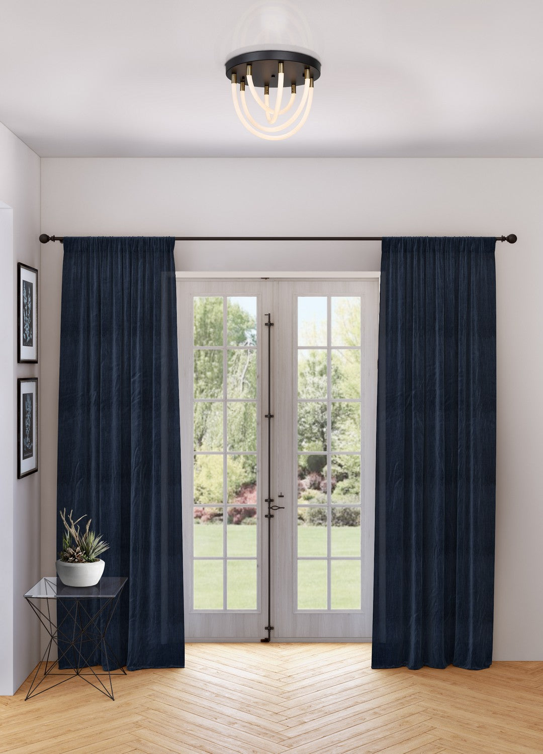 Artcraft Canada - AC6811BK - LED Flush Mount - Cascata - Black and Brushed Brass