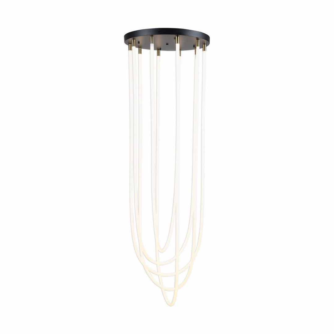 Artcraft Canada - AC6812BK - LED Chandelier - Cascata - Black and Brushed Brass