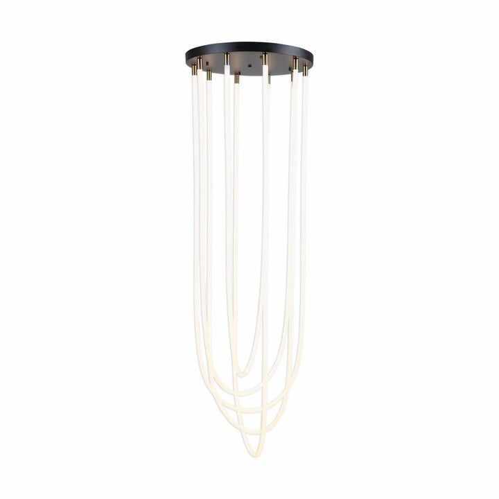Artcraft Canada - AC6812BK - LED Chandelier - Cascata - Black and Brushed Brass
