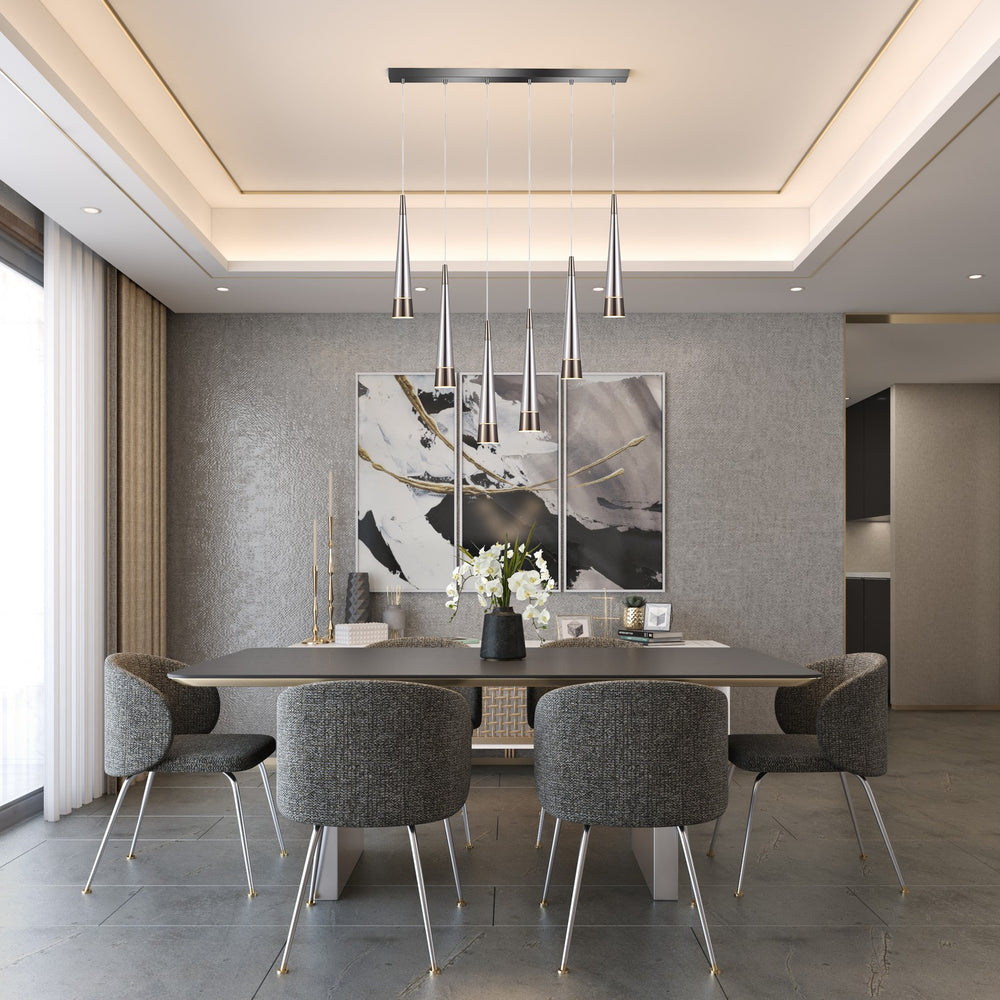 Artcraft Canada - AC6826SM - LED Island Pendant - Sunnyvale - Pearl Black and Smoke