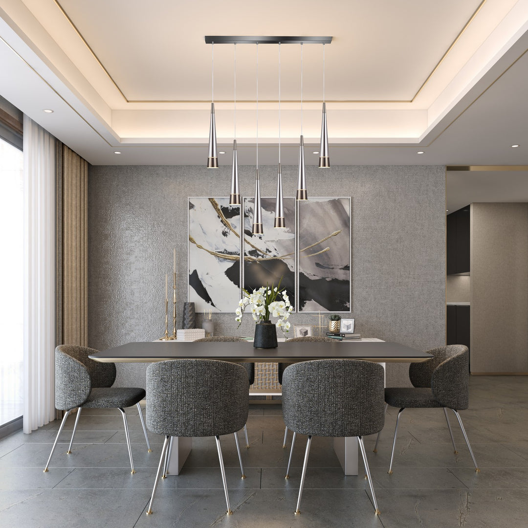 Artcraft Canada - AC6826SM - LED Island Pendant - Sunnyvale - Pearl Black and Smoke