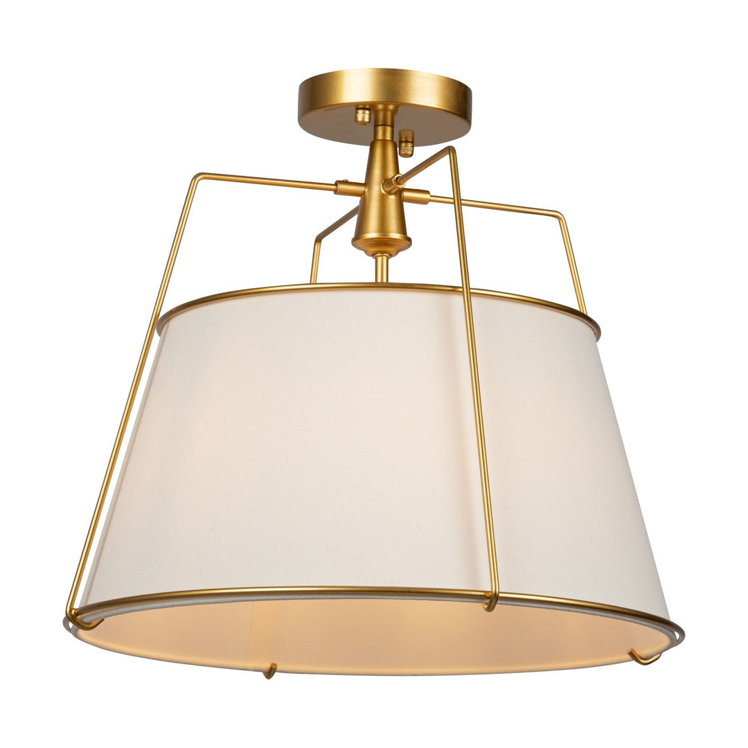 Pullman Three Light Semi-Flush Mount in Brass - available from The Lighting Shoppe, trusted by Canadian homeowners
