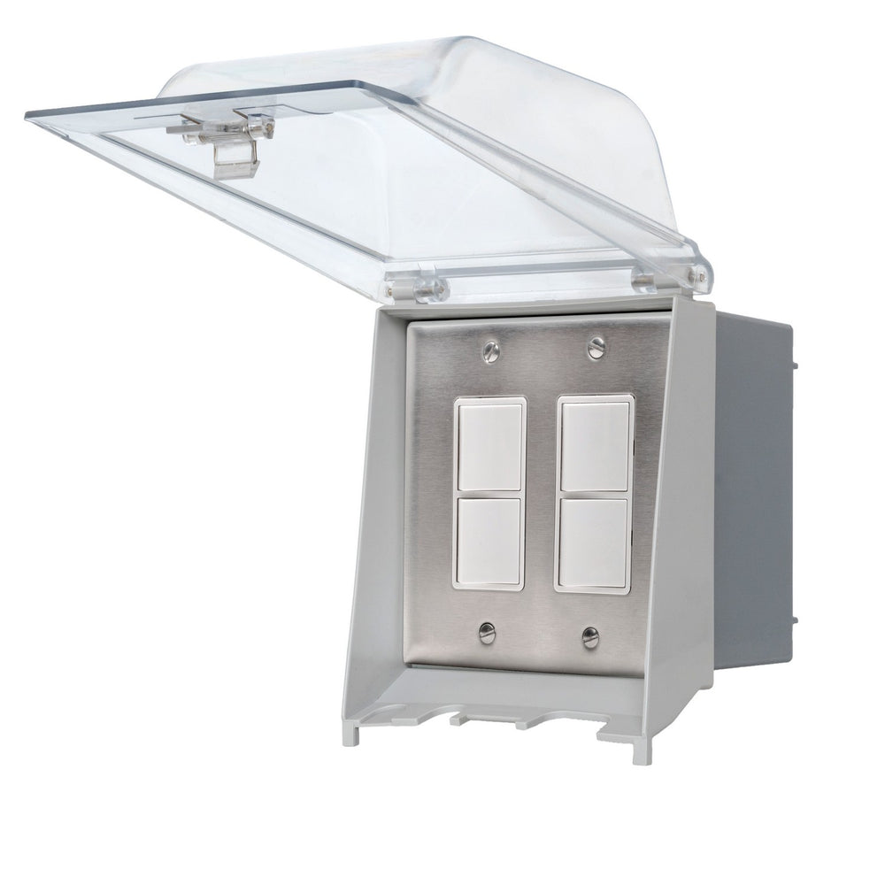 Eurofase Canada - EFDOWPS - Dual Duplex Switch Weatherproof Surface Mount And Gang Box - Stainless Steel