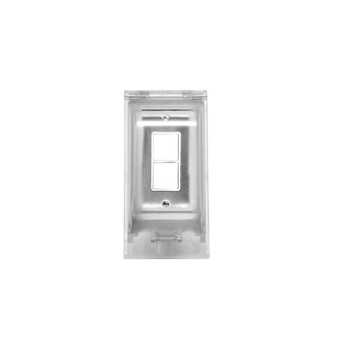 Single Duplex Switch Weatherproof Flush Mount And Gang Box in Stainless Steel - available from The Lighting Shoppe, trusted by Canadian homeowners