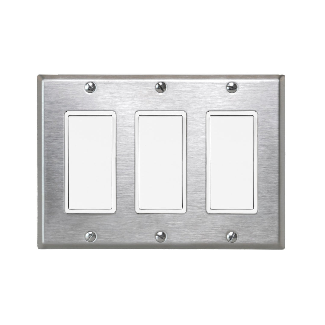 On/Off Switch With Plate And Box in Stainless Steel - available from The Lighting Shoppe, trusted by Canadian homeowners