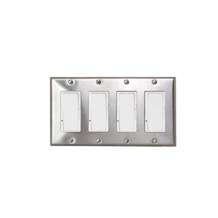 On/Off Switch With Screwless Plate And Box in Stainless Steel - available from The Lighting Shoppe, trusted by Canadian homeowners