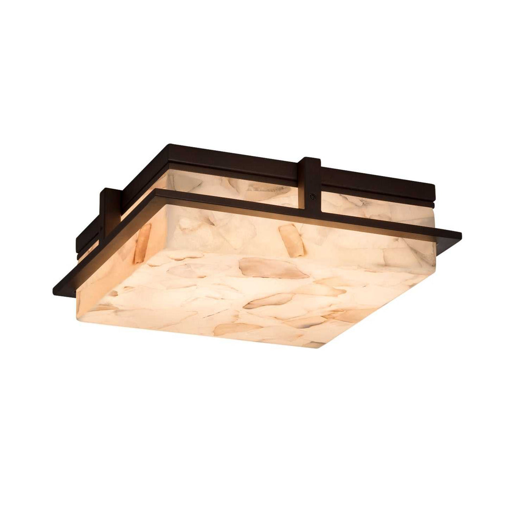 Alabaster Rocks LED Outdoor Flush Mount in Dark Bronze Justice Designs