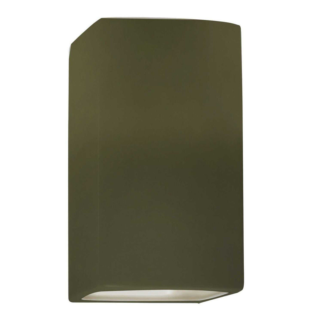 Ambiance One Light Outdoor Wall Sconce in Matte Green Justice Designs