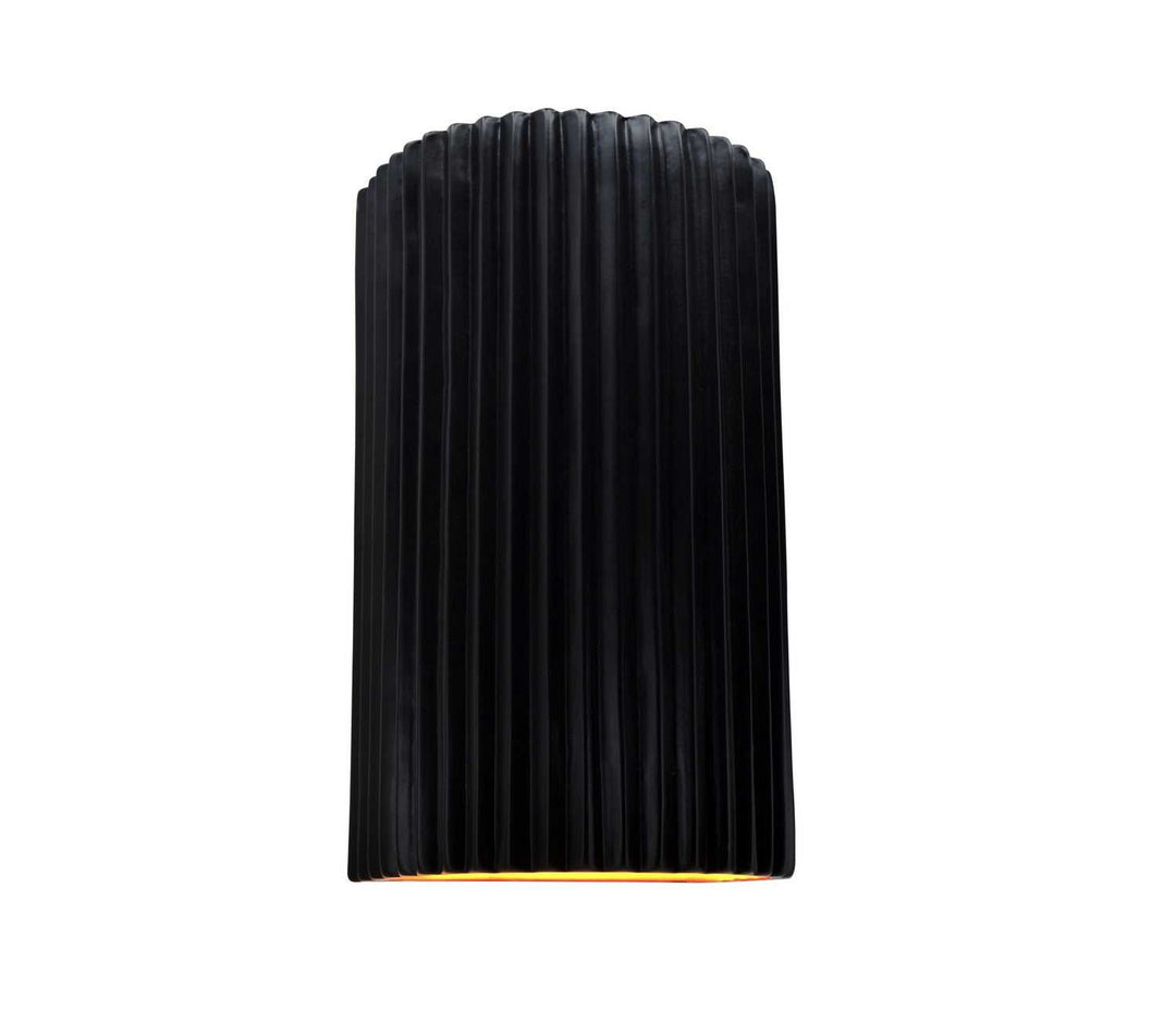 Ambiance LED Outdoor Wall Sconce in Carbon Matte Black w/ Champagne Gold Justice Designs
