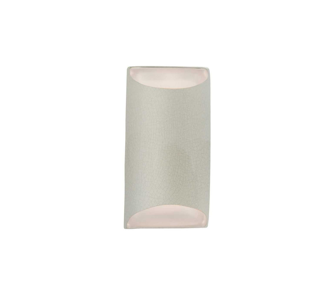 Ambiance One Light Wall Sconce in White Crackle Justice Designs
