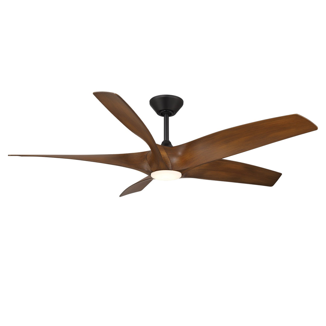 Modern Forms Fans Canada - FR-W2401-62L-MB/DK - 62"Ceiling Fan - Zephyr 5 - Matte Black/Distressed Koa