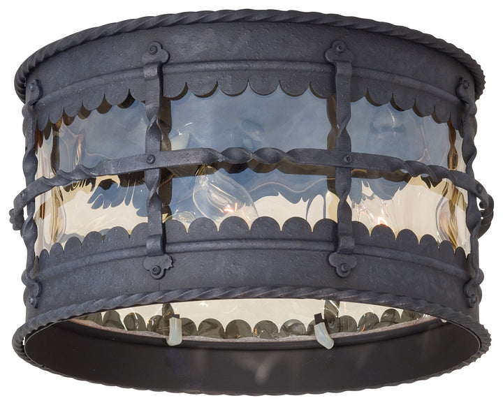 Mallorca Three Light Flush Mount in Spanish Iron - available from The Lighting Shoppe, trusted by Canadian homeowners
