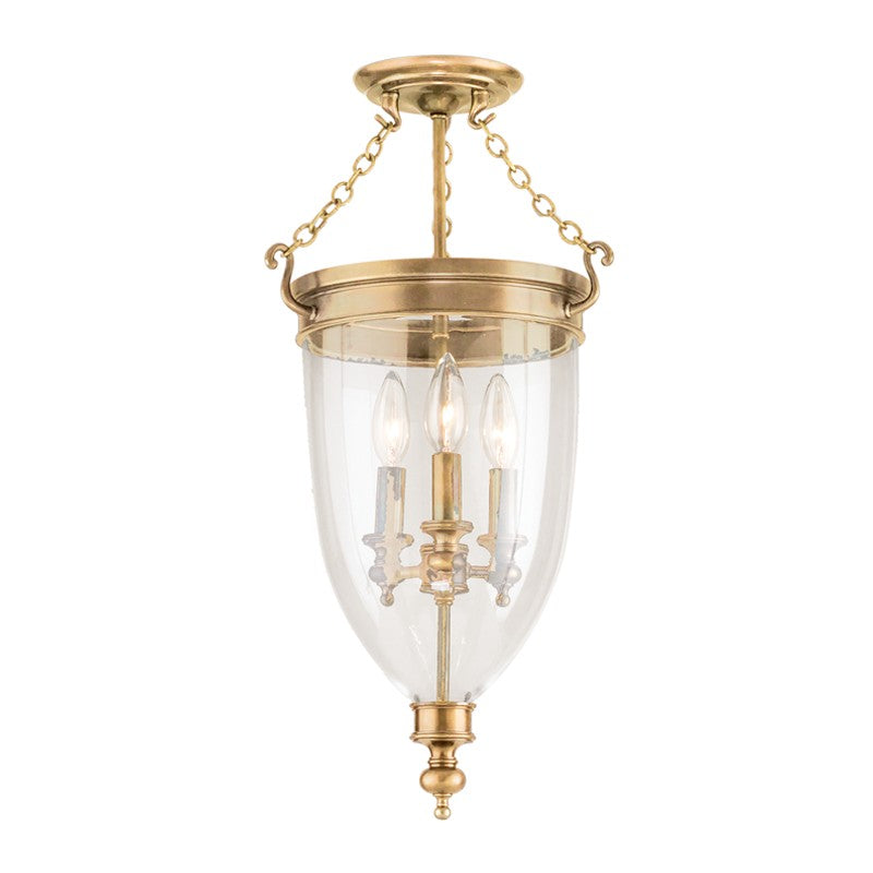 Hudson Valley Canada - 141-AGB - Three Light Semi Flush Mount - Hanover - Aged Brass