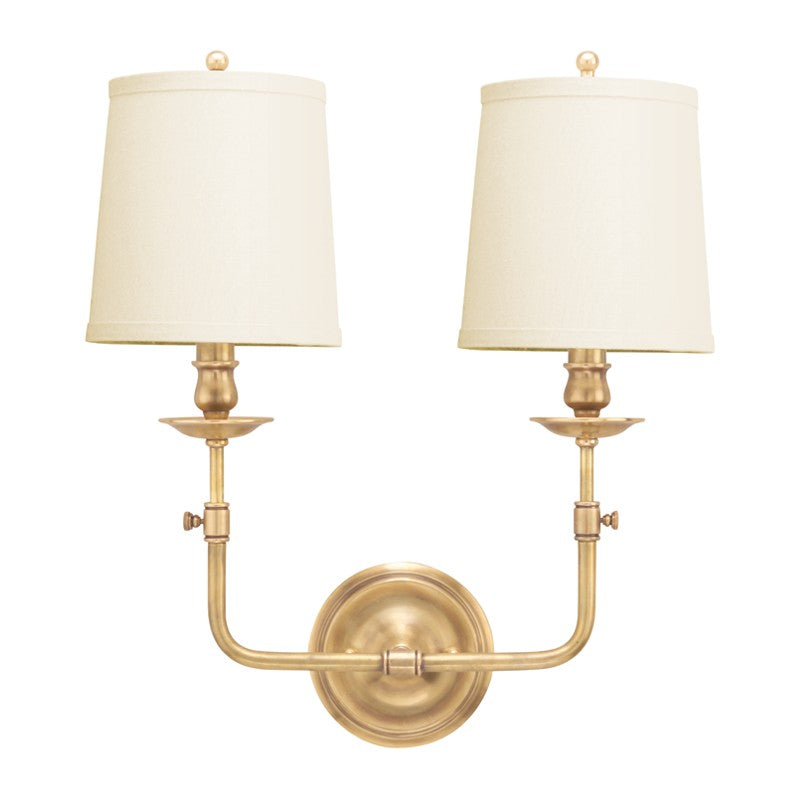 Hudson Valley Canada - 172-AGB - Two Light Wall Sconce - Logan - Aged Brass